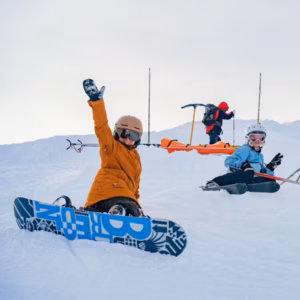 niños en la nieve
